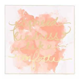 Spread Kindness And Colorful Life Coral Watercolor Plaque Set Of 2